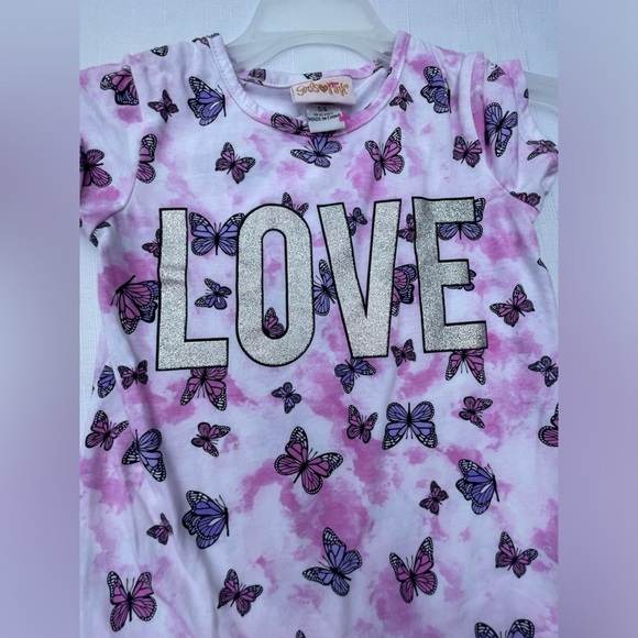 Girls heart pink| Short Sleeve t-shirt | Size: 5/6 - Picture 3 of 6